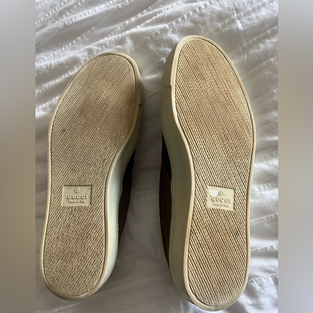 Gucci Canvas Colorblock Pattern Sneakers Size 8 - image 7